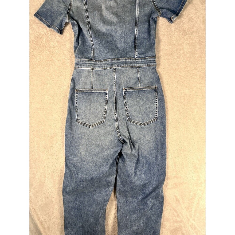Aerie Utility Denim Jumpsuit Medium Wash Sz M NWT Coveralls Chic Western - Picture 10 of 11